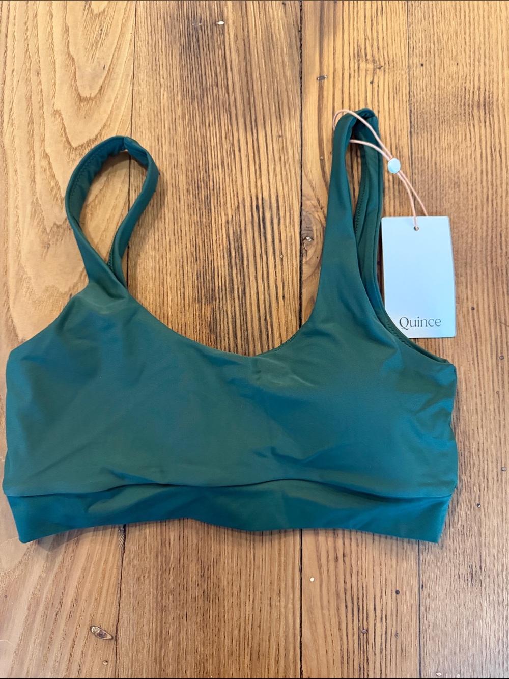 NWT Quince Green Bralette Bathing Suit Top- Size Small